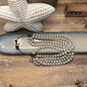 Elegant Gray Beaded Necklace